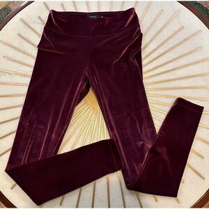 Aritzia Burgundy Velvet Leggings